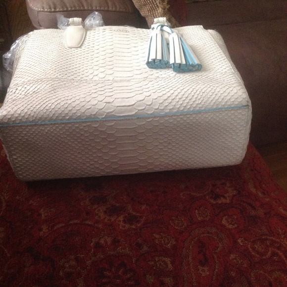 Coach Leather Legacy Chalk Python Embossed Purse - Picture 3 of 8